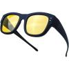 image:imageThe Fresh HD Night Vision Driving Wrap Around Polarized Oversized Sunglasses AntiGlare Yellow Lens for Prescription Glasses Gift Box 6Rubber Black 70