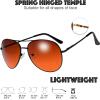 image:imageHD High Definition Vision Driving Golf Classic Large Metal Frame Blue Blocker Lens Aviator Sunglasses  Exquisite Packaging