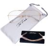 image:imageThe Fresh Classic Large Metal Frame AR Coating Clear Lens Aviator Sunglasses and Necklace Eyeglass Chain Holder 1GoldRose Glod Chain1A Clear