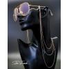 image:imageThe Fresh Classic Large Metal Frame AR Coating Clear Lens Aviator Sunglasses and Necklace Eyeglass Chain Holder 1GoldRose Glod Chain1A Clear