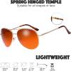 image:imageThe Fresh HD High Definition Vision Driving Golf Classic Large Metal Frame Blue Blocker Lens Aviator Sunglasses with Gift Box