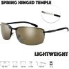 image:imageThe Fresh Rimless Spring Hinged Vintage Rectangle Sunglasses with Gift Box 3Matte Black Gold