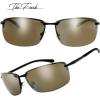 image:imageThe Fresh Rimless Spring Hinged Vintage Rectangle Sunglasses with Gift Box 3Matte Black Gold