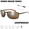 image:imageThe Fresh Rimless Spring Hinged Vintage Rectangle Sunglasses with Gift Box 4Shiny Brown Brown
