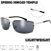 image:imageThe Fresh Rimless Spring Hinged Vintage Rectangle Sunglasses with Gift Box 6Matte Silver Grey