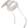 image:imageThe Fresh Classic Large Metal Frame AR Coating Clear Lens Aviator Sunglasses and Necklace Eyeglass Chain Holder 1GoldRose Glod Chain1A Clear