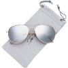 image:imageThe Fresh Classic Large Metal Frame Mirror Lens Aviator Sunglasses with Gift Box