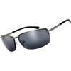 image:imageThe Fresh Rimless Spring Hinged Vintage Rectangle Sunglasses with Gift Box 2Matte Gun grey Grey