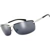 image:imageThe Fresh Rimless Spring Hinged Vintage Rectangle Sunglasses with Gift Box 6Matte Silver Grey