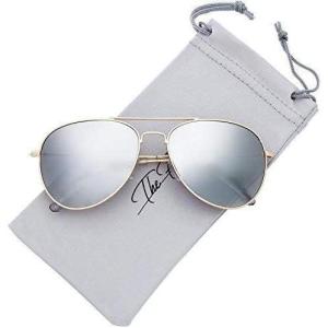 image:imageThe Fresh Classic Large Metal Frame Mirror Lens Aviator Sunglasses with Gift Box