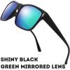 image:image2 Pack Unisex Classic Rectangular Sunglasses for Men Retro UV400 Fashion Designer Sun glasses
