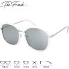 image:imageThe Fresh Fashion Metal Temples Iridescent Mirror Flat Lens Square Sunglasses with Gift Box 2CrystalSilver Silver Mirror