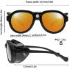 image:imageThe Fresh Gothic Steampunk Side Shield Goggles Retro Sunglasses Rubber Frame with Leatherwear For Men Women  Exquisite Packaging 620504Rubber Black Orange Red Mirror