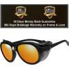 image:imageThe Fresh Gothic Steampunk Side Shield Goggles Retro Sunglasses Rubber Frame with Leatherwear For Men Women  Exquisite Packaging 620504Rubber Black Orange Red Mirror
