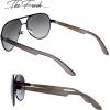 image:imageThe Fresh Steel Leather Frame Active Lifestyle Aviator Sunglasses with Gift Box