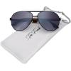 image:imageThe Fresh Steel Leather Frame Active Lifestyle Aviator Sunglasses with Gift Box