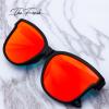image:imageThe Fresh Womens Horn Rim Metal Accent Mirrored Square Flat Lens Cat Eye Sunglasses with Gift Box