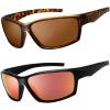 image:imageThe Fresh 2 Pairs Polarized Sports Sunglasses for Men Women Baseball Running Cycling Fishing Driving Golf Softball Hiking Sun Glasses S115Shiny Demi amp Black Brown amp Red Mirror