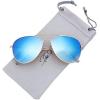 image:imageThe Fresh Classic Large Metal Frame Gradient Mirror Lens Aviator Sunglasses with Gift Box Gold Gradient Sky Blue