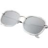 image:imageThe Fresh Fashion Metal Temples Iridescent Mirror Flat Lens Square Sunglasses with Gift Box 2CrystalSilver Silver Mirror