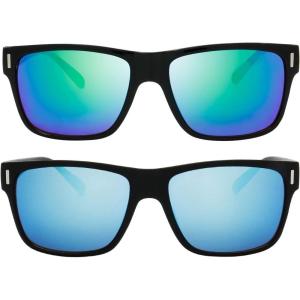 image:image2 Pack Unisex Classic Rectangular Sunglasses for Men Retro UV400 Fashion Designer Sun glasses