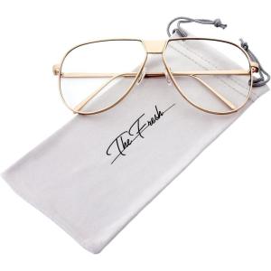 image:imageThe Fresh Fashion Designer Metal frame Clear Lens Aviator Sunglasses Gift Box