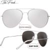 image:imageThe Fresh Classic Aviator Frame Light Color Lens XL Oversized Sunglasses Gift Box23silver